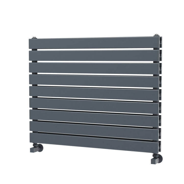 Riace Linea Dark Grey Anthracite Flat Designer Radiator 630x800mm Double Panel 3044 BTU - Horizontal Bars - Image 5