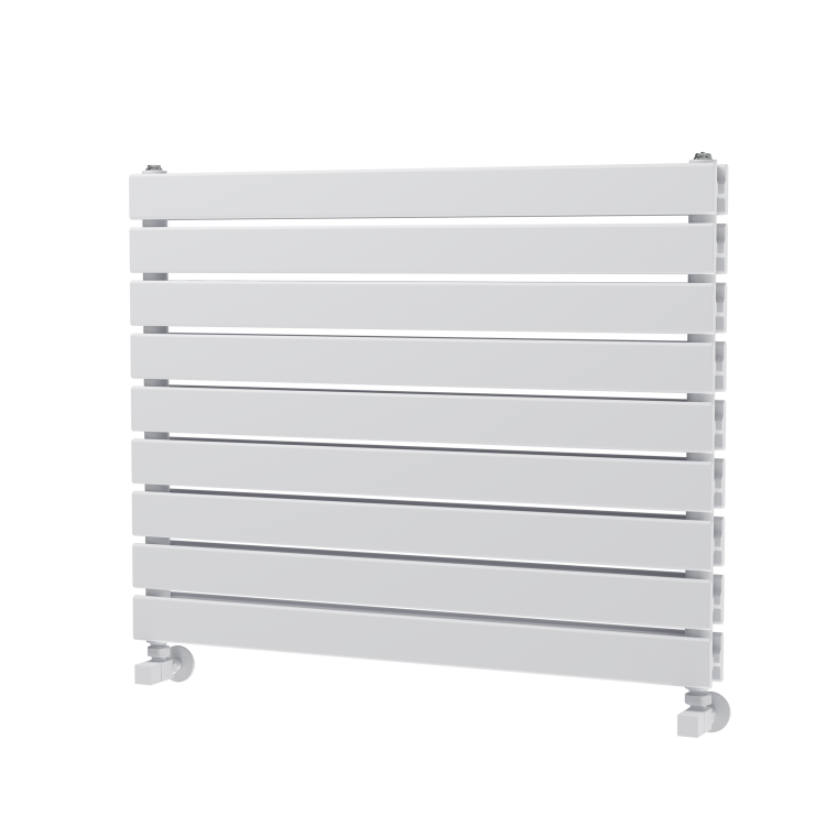 Riace Linea White Flat Designer Radiator 630x800mm Double Panel 3044 BTU - Horizontal Bars - Image 5