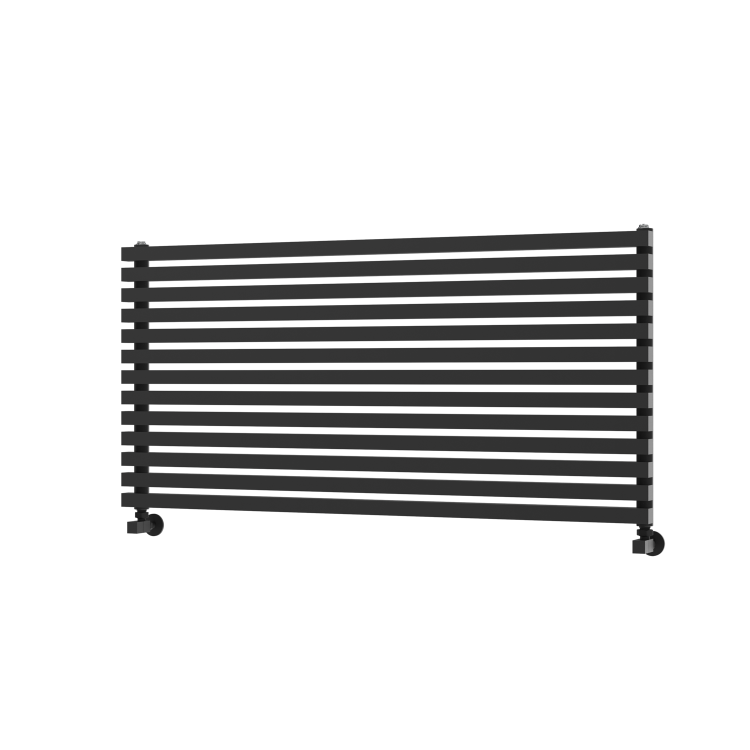 Ravello Linea Midnight Black Square Designer Radiator 585x1200mm Single Panel 3287 BTU - Horizontal Bars - Image 5