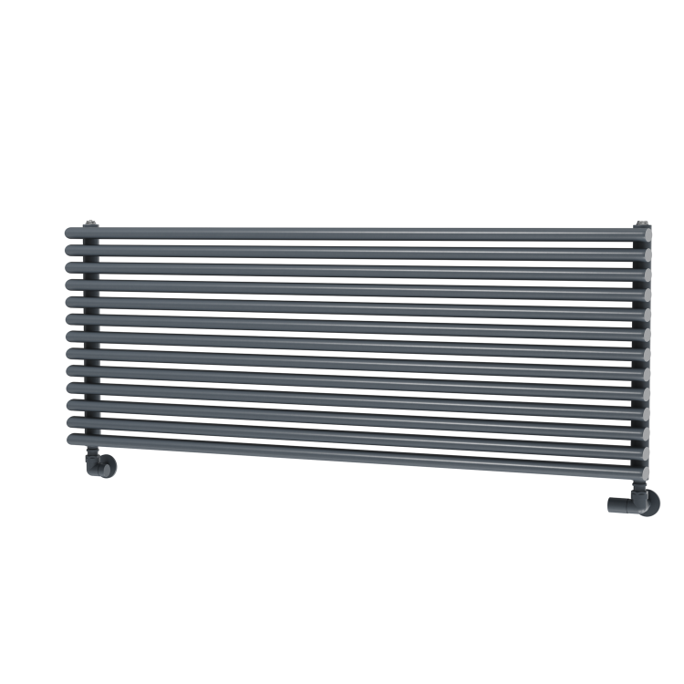 Ventura Linea Dark Grey Anthracite Oval Unique Designer Radiator 455x1200mm Single Panel 2836 BTU - Horizontal Bars - Image 4
