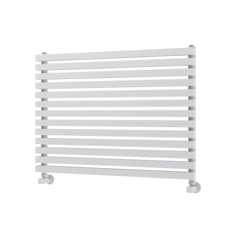 Ravello Linea White Square Designer Radiator 585x800mm Single Panel 2276 BTU - Horizontal Bars - Image 5
