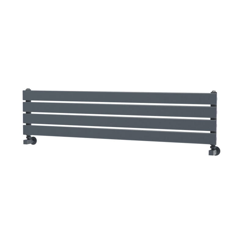 Riace Linea Dark Grey Anthracite Flat Designer Radiator 280x1200mm Single Panel 1280 BTU - Horizontal Bars - Image 4