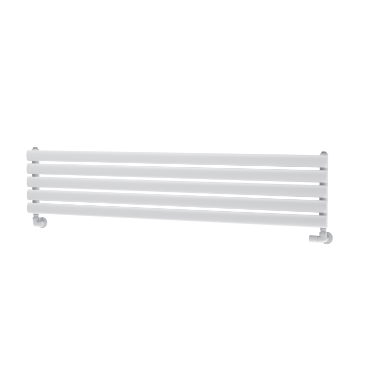 Sorrento Linea White Oval Designer Radiator 295x1400mm Single Panel 1659 BTU - Horizontal Bars - Image 4