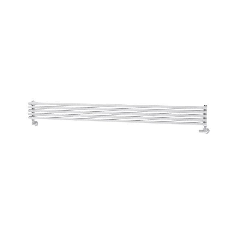 Sorrento Linea White Oval Designer Radiator 295x1200mm Double Panel 2177 BTU - Horizontal Bars - Image 4