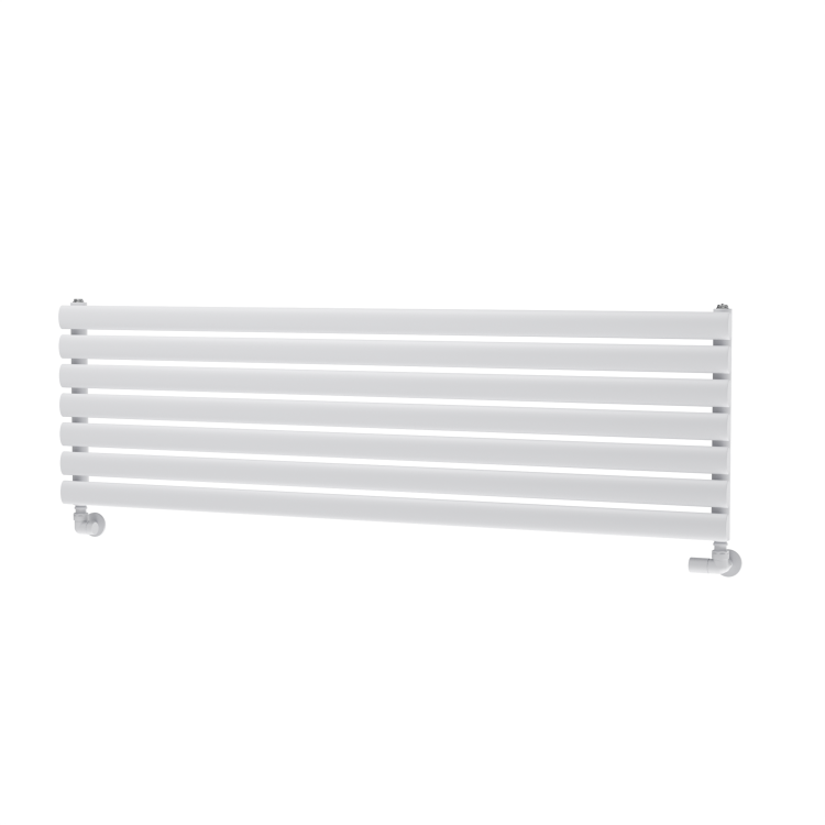 Sorrento Linea White Oval Designer Radiator 413x1400mm Single Panel 2321 BTU - Horizontal Bars - Image 4
