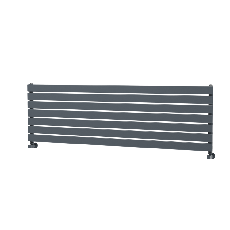 Riace Linea Dark Grey Anthracite Flat Designer Radiator 490x1600mm Single Panel 2952 BTU - Horizontal Bars - Image 5