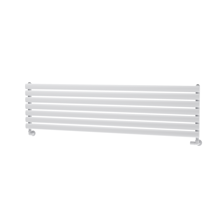 Sorrento Linea White Oval Designer Radiator 413x1600mm Single Panel 2645 BTU - Horizontal Bars - Image 4