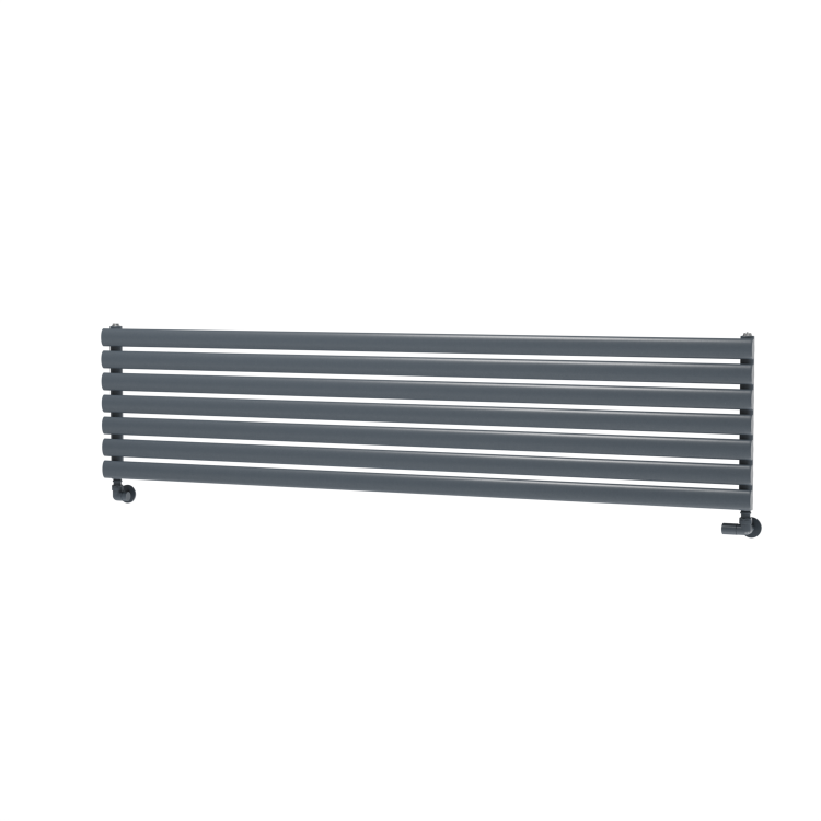 Sorrento Linea Dark Grey Anthracite Oval Designer Radiator 413x1800mm Single Panel 2980 BTU - Horizontal Bars - Image 4