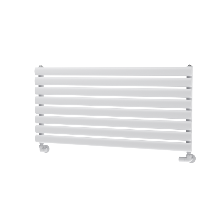 Sorrento Linea White Oval Designer Radiator 472x1000mm Single Panel 1935 BTU - Horizontal Bars - Image 5