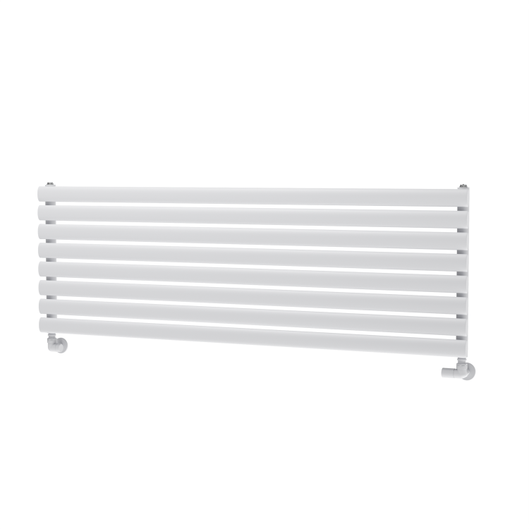 Sorrento Linea White Oval Designer Radiator 472x1400mm Single Panel 2655 BTU - Horizontal Bars - Image 5