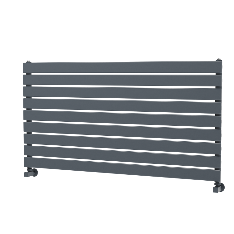 Ventura Linea Midnight Black Oval Unique Designer Radiator 455x800mm Single Panel 1887 BTU - Horizontal Bars - Image 5