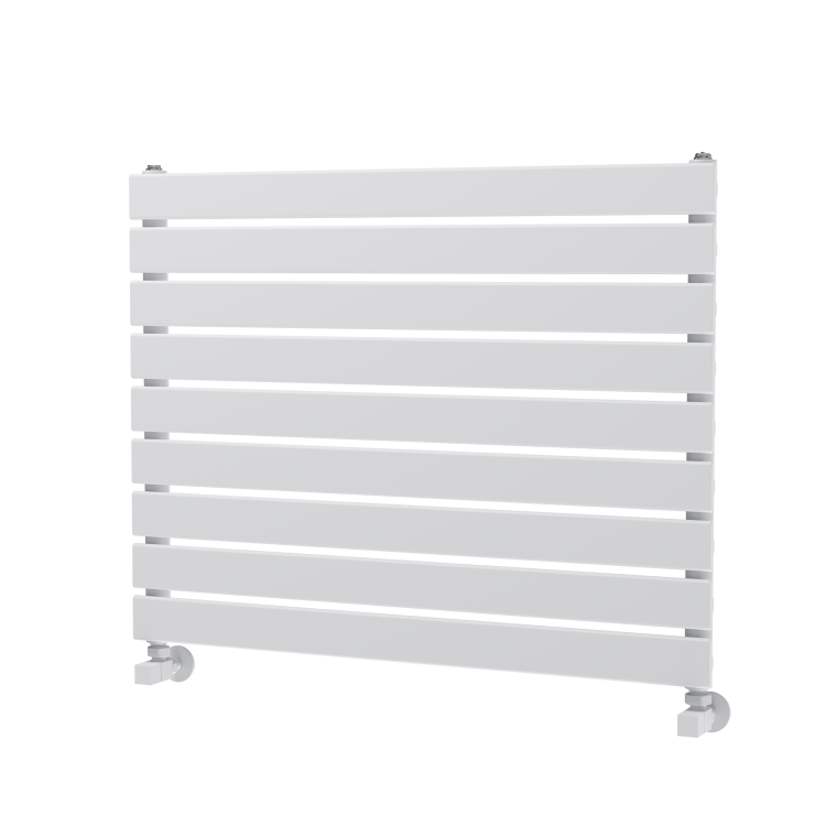 Riace Linea White Flat Designer Radiator 630x800mm Single Panel 1990 BTU - Horizontal Bars - Image 5