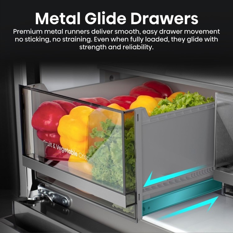 Hisense PureFlex 640 Litre Four Door American Fridge Freezer - Silver - Image 12
