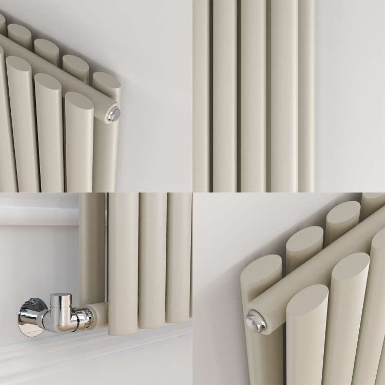 Sorrento Linen Vertical Oval Designer Radiator 1800x590mm Double Panel 6229 BTU - Image 5