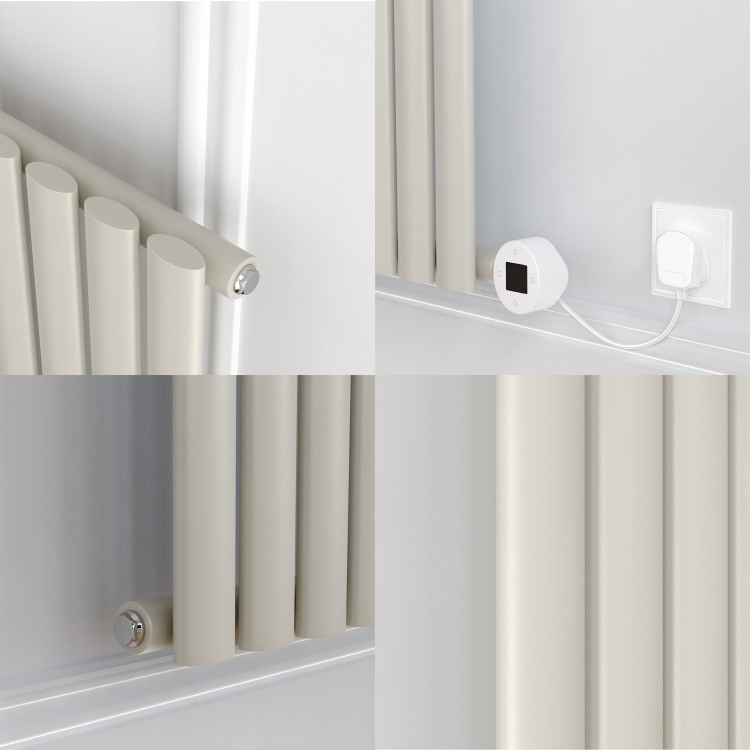Linen Vertical Smart Electric Radiator with Wi-Fi Thermostat - 1000W - H1600xW236 - Bathroom Safe - Image 5