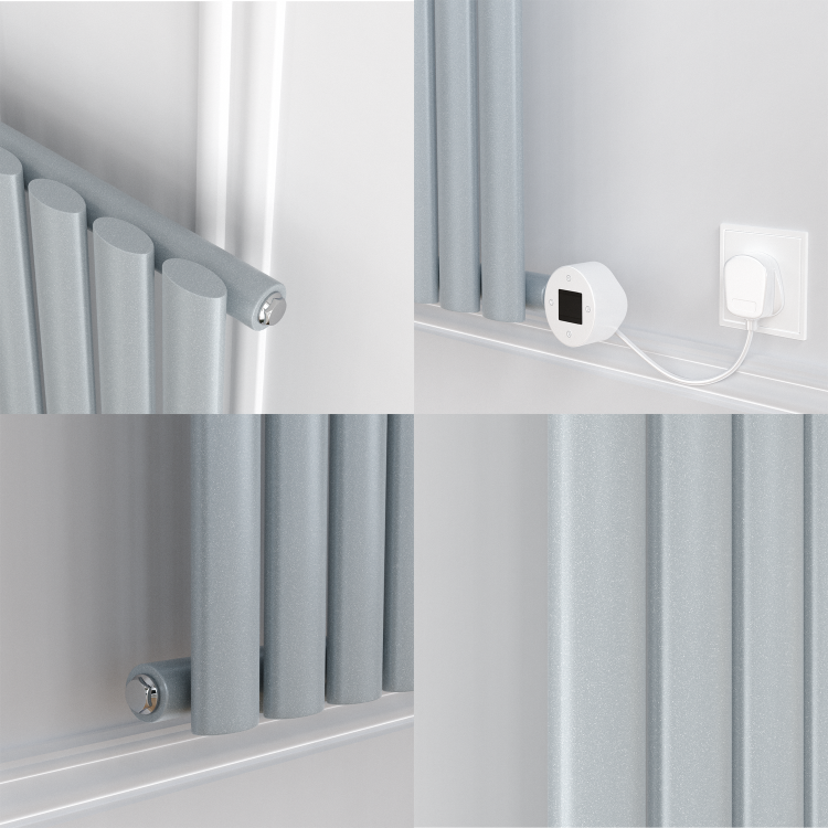 Salt & Pepper Vertical Smart Electric Radiator with Wi-Fi Thermostat - 1000W - H1600xW236 - Bathroom Safe - Image 5