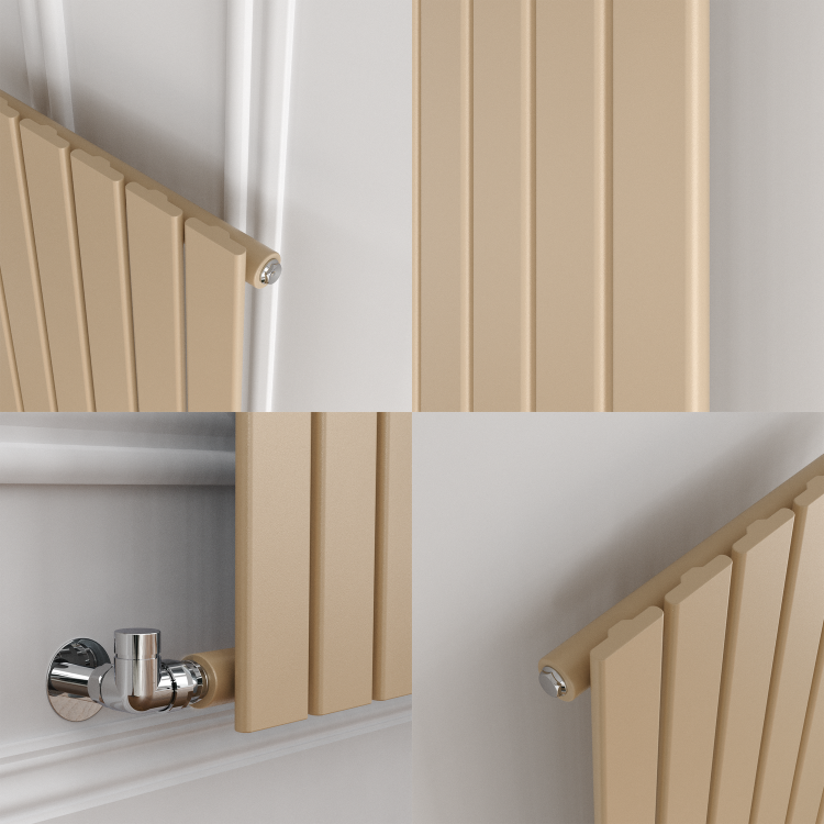 Riace Elk brown Vertical Flat Designer Radiator 1800x408mm Single Panel 2705 BTU - Image 2
