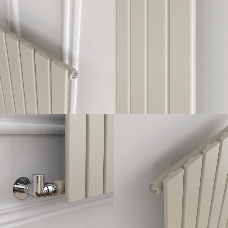 Riace Linen Vertical Flat Designer Radiator 1800x408mm Single Panel 2705 BTU - Image 5