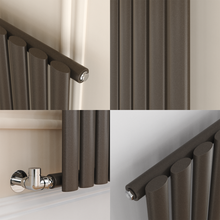 Sorrento Russet Vertical Oval Designer Radiator 1800x354mm Single Panel 2530 BTU - Image 5