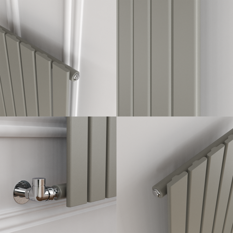 Riace Smoked Stone Vertical Flat Designer Radiator 1800x408mm Single Panel 2705 BTU - Image 5