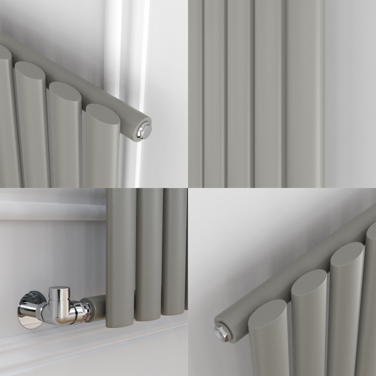 Sorrento Smoked Stone Vertical Oval Designer Radiator 1800x472mm Single Panel 3373 BTU - Image 3