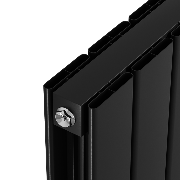 Eco Eleganza Midnight Black Horizontal Flat Aluminium Middle Connection Radiator 600x750mm Double Panel 3056 BTU - Image 5
