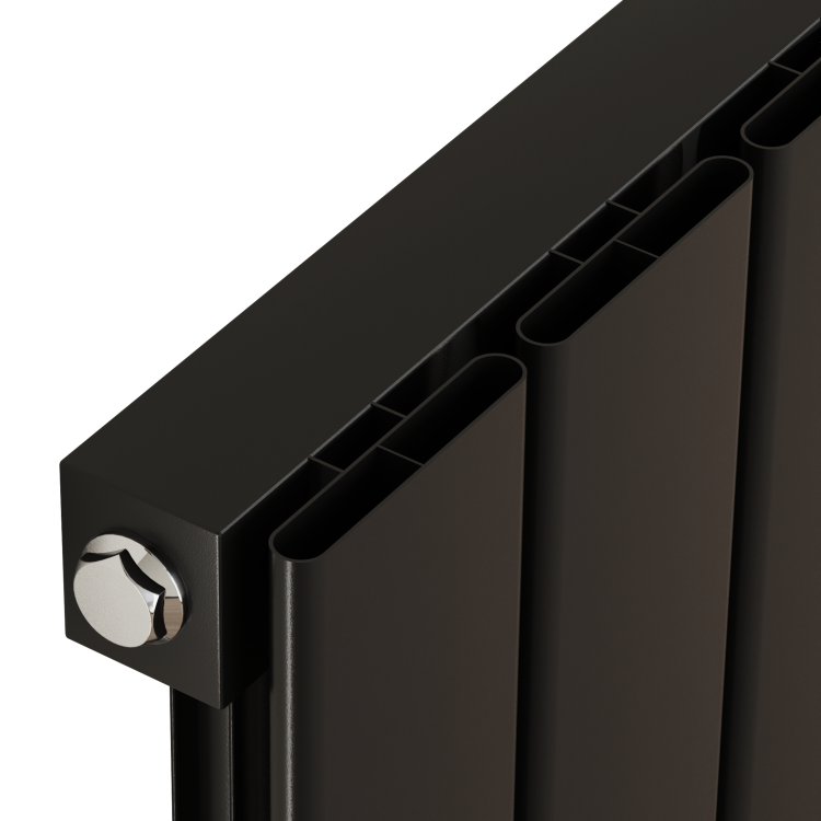 Eco Eleganza Midnight Black Horizontal Flat Designer Aluminium Radiator 600x975mm Single Panel 2992 BTU - Image 5