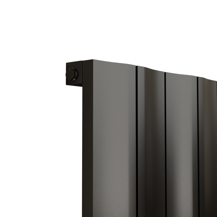 Eco Vivante Midnight Black Vertical Wave Designer Aluminium Radiator 1800x565mm Single Panel 4508 BTU - Image 6