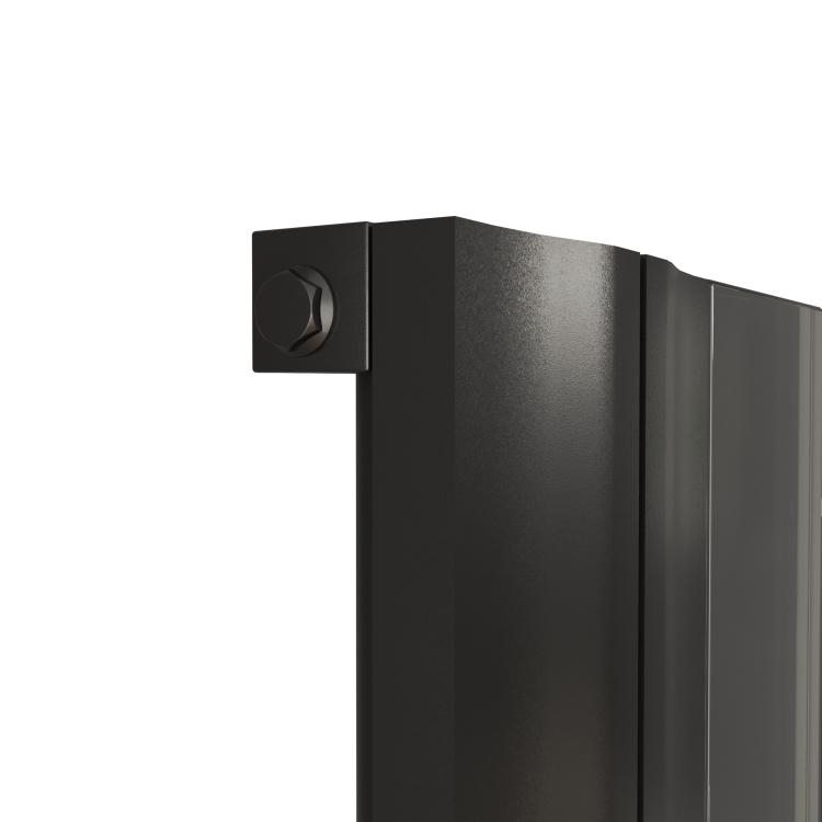 Eco Specchio Midnight Black Vertical Wave Mirror Designer Aluminium Radiator 1800x550mm Single Panel 3387 BTU - Image 4
