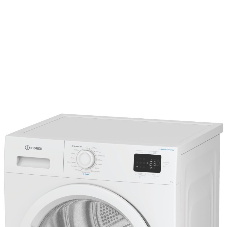 Indesit 8kg Heat Pump Tumble Dryer - Quiet Steam Technology - White - Image 6