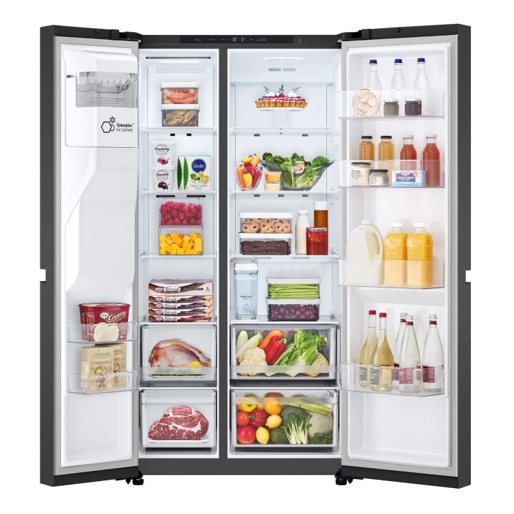 LG NatureFRESH 641 Litre Side-by-Side American Fridge Freezer - Black - Image 6