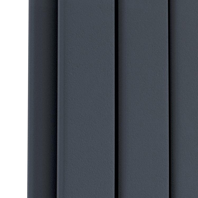 Riace Anthracite Horizontal Flat Designer Radiator 600x1020mm Double Panel 3856 BTU - Image 5