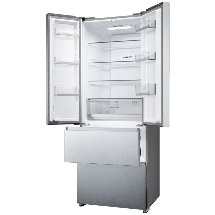 Haier FD 70 Series 5 446 Litre French Style American Fridge Freezer - Platinum Inox - Image 6
