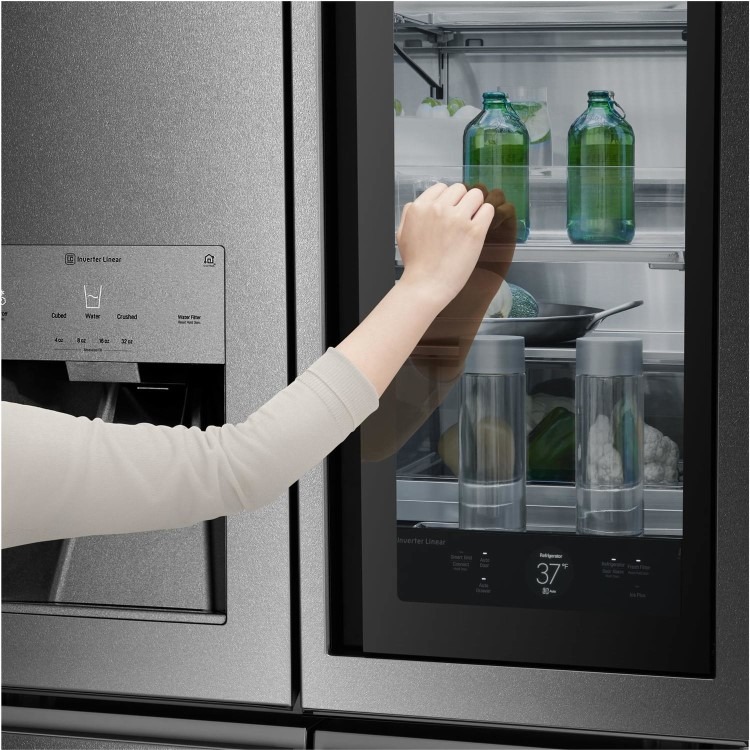 Refurbished LG LSR100 Freestanding 643 Litre 60/40 Frost Free American Fridge Freezer Stainless Steel - Image 3
