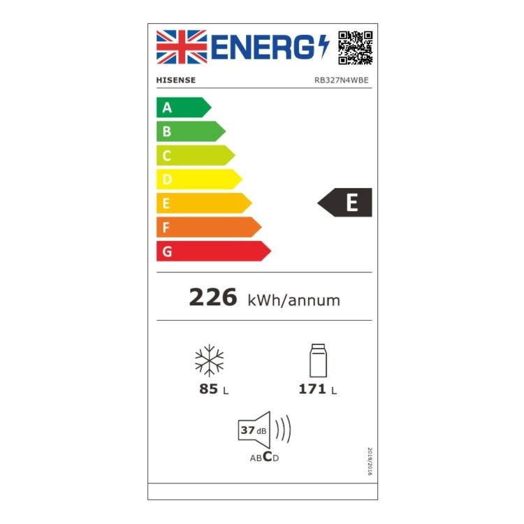 Hisense 256 Litre 50/50 Freestading Fridge Freezer - Black - Image 6