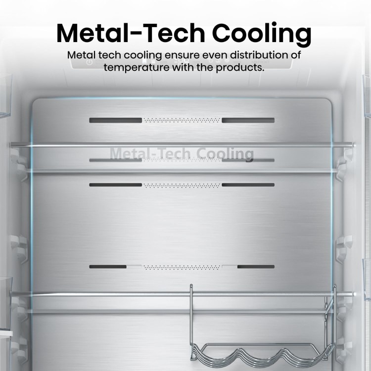 Hisense PureFlat 485 Litre French Style American Fridge Freezer - Stainless Steel - Image 7