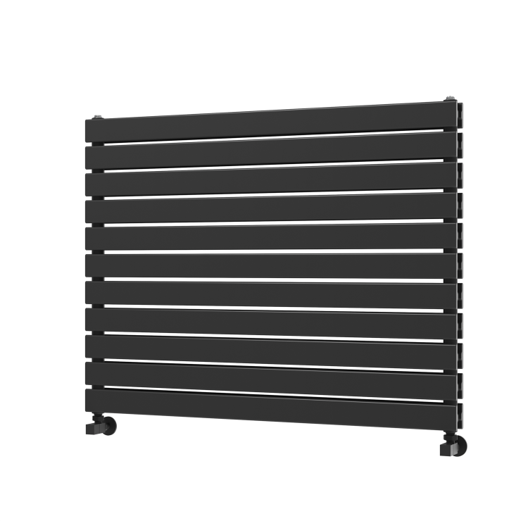 Riace Linea Midnight Black Flat Designer Radiator 770x1000mm Double Panel 4553 BTU - Horizontal Bars - Image 5