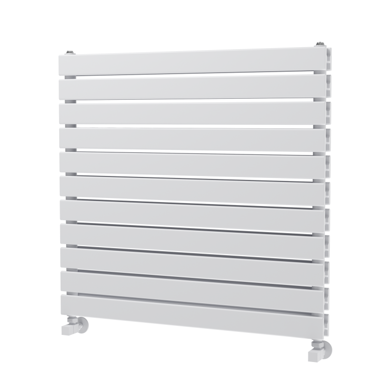 Riace Linea White Flat Designer Radiator 770x800mm Double Panel 3720 BTU - Horizontal Bars - Image 5