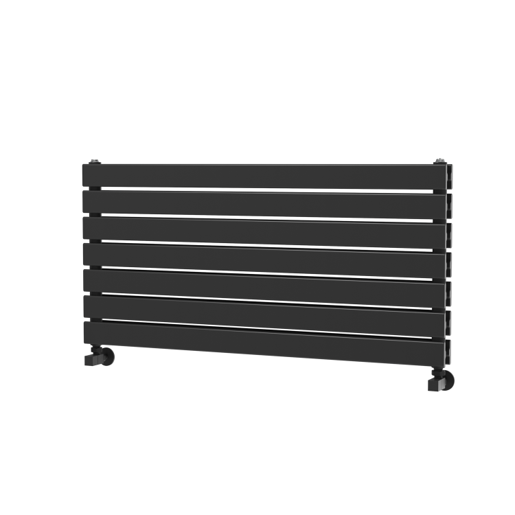 Riace Linea Midnight Black Flat Designer Radiator 490x1000mm Double Panel 2898 BTU - Horizontal Bars - Image 5
