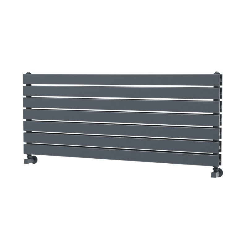Riace Linea Dark Grey Anthracite Flat Designer Radiator 490x1200mm Double Panel 3410 BTU - Horizontal Bars - Image 5