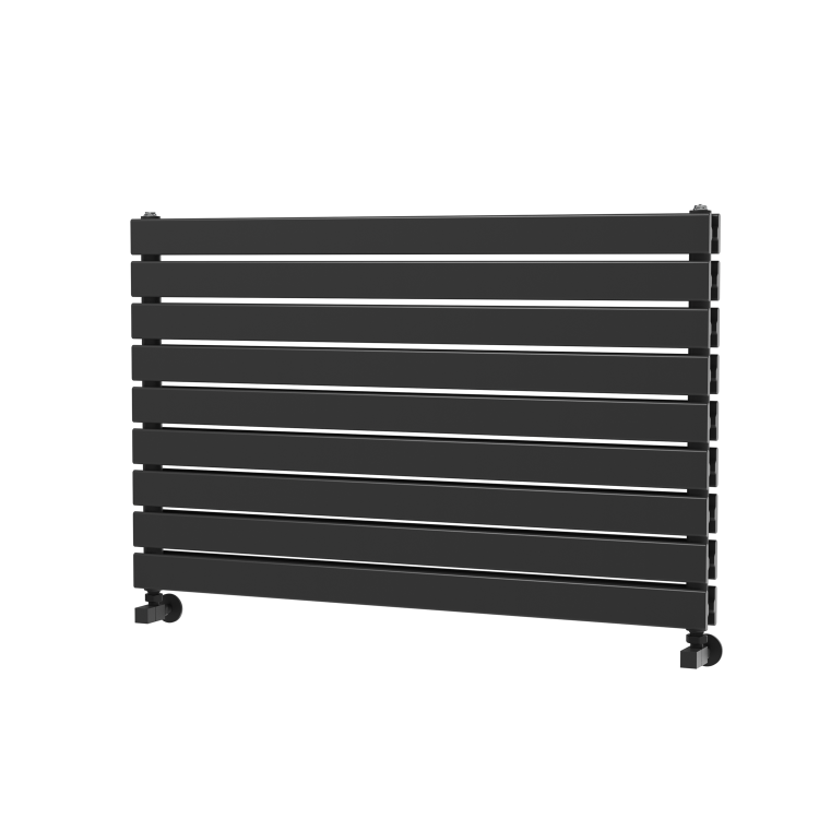 Riace Linea Midnight Black Flat Designer Radiator 630x1000mm Double Panel 3727 BTU - Horizontal Bars - Image 5