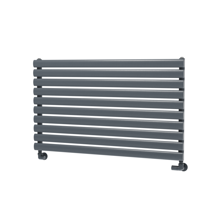 Sorrento Linea Dark Grey Anthracite Oval Designer Radiator 590x1000mm Single Panel 2420 BTU - Horizontal Bars - Image 5
