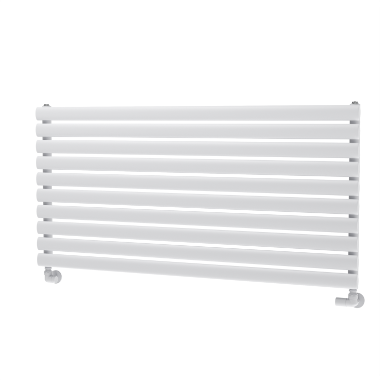 Sorrento Linea White Oval Designer Radiator 590x1200mm Single Panel 2863 BTU - Horizontal Bars - Image 5
