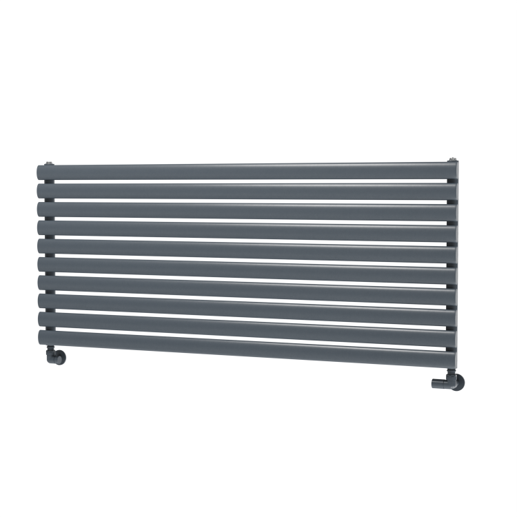 Sorrento Linea Dark Grey Anthracite Oval Designer Radiator 590x1400mm Single Panel 3317 BTU - Horizontal Bars - Image 5