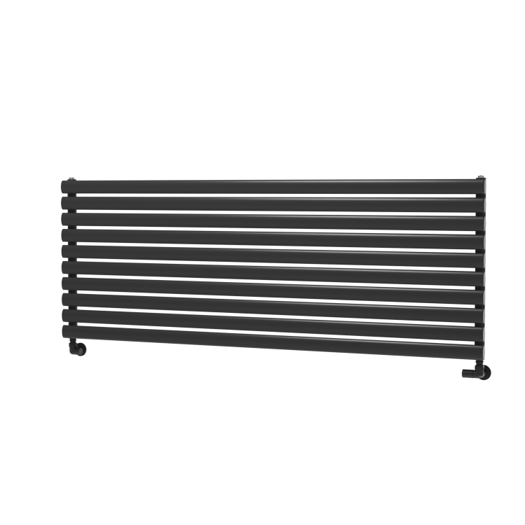 Sorrento Linea Midnight Black Oval Designer Radiator 590x1600mm Single Panel 3782 BTU - Horizontal Bars - Image 5