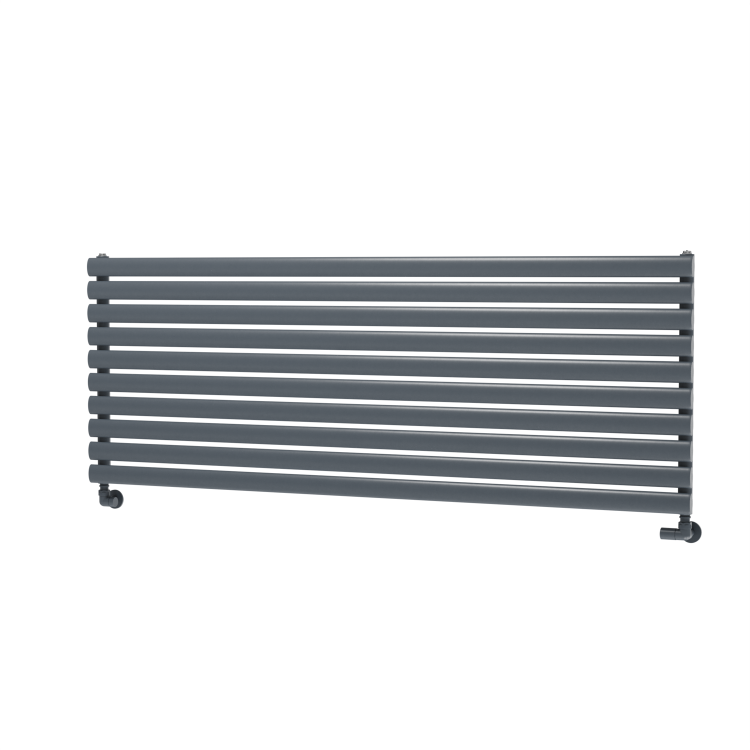Sorrento Linea Dark Grey Anthracite Oval Designer Radiator 590x1600mm Single Panel 3782 BTU - Horizontal Bars - Image 5