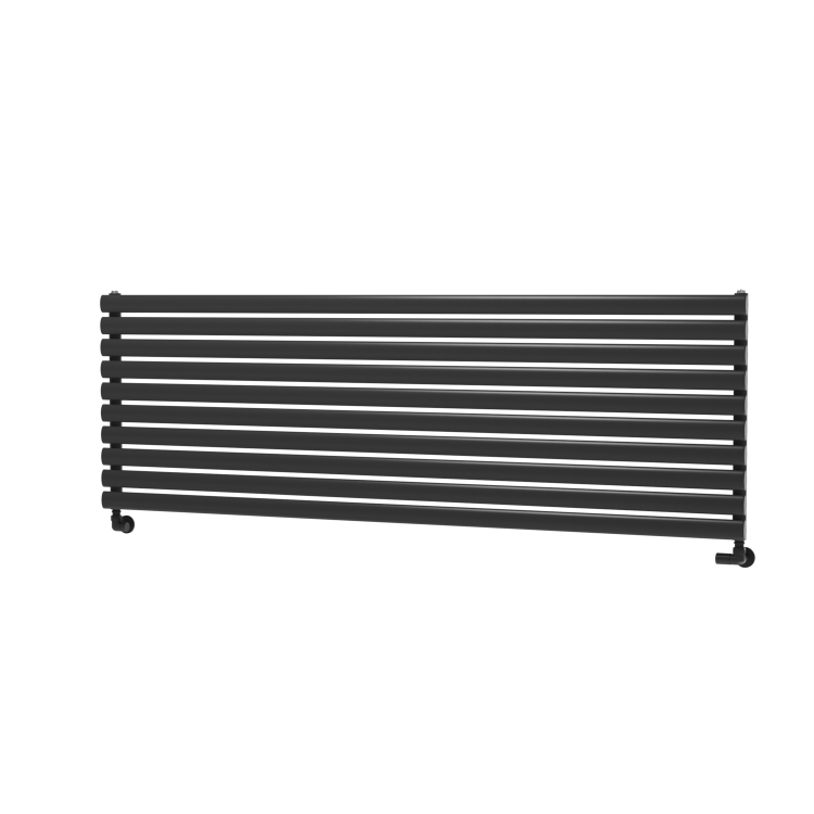 Sorrento Linea Midnight Black Oval Designer Radiator 590x1800mm Single Panel 4256 BTU - Horizontal Bars - Image 5