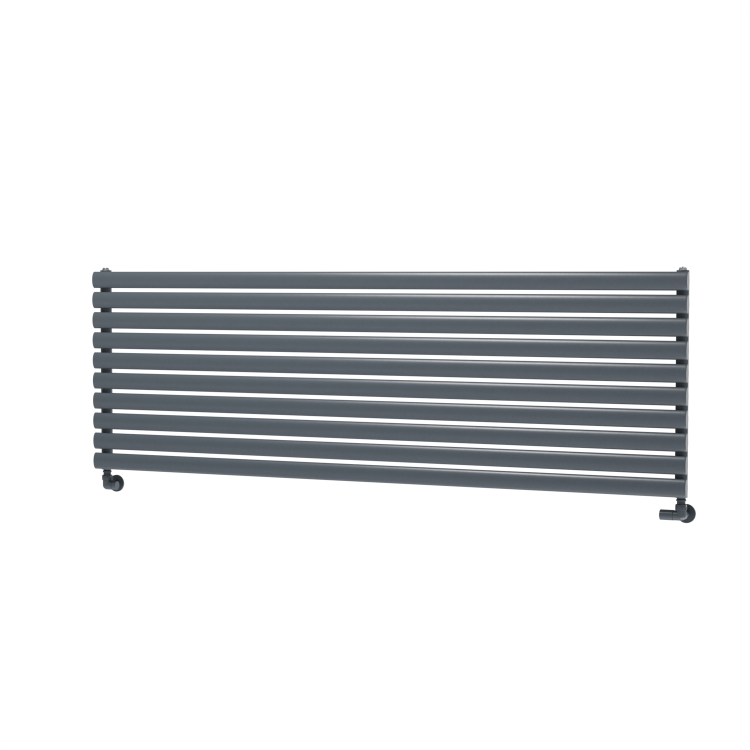 Sorrento Linea Dark Grey Anthracite Oval Designer Radiator 590x1800mm Single Panel 4256 BTU - Horizontal Bars - Image 5