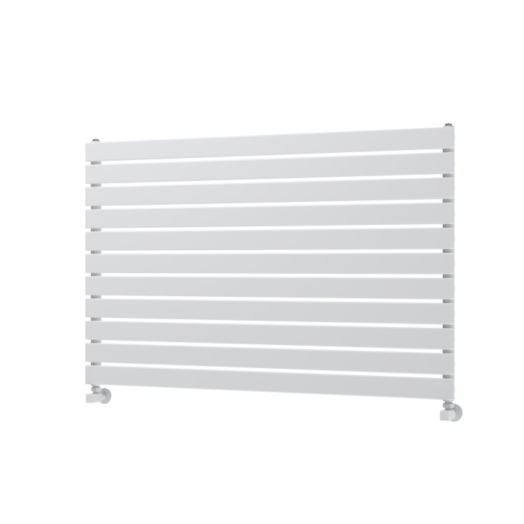 Riace Linea White Flat Designer Radiator 770x1200mm Single Panel 3519 BTU - Horizontal Bars - Image 2