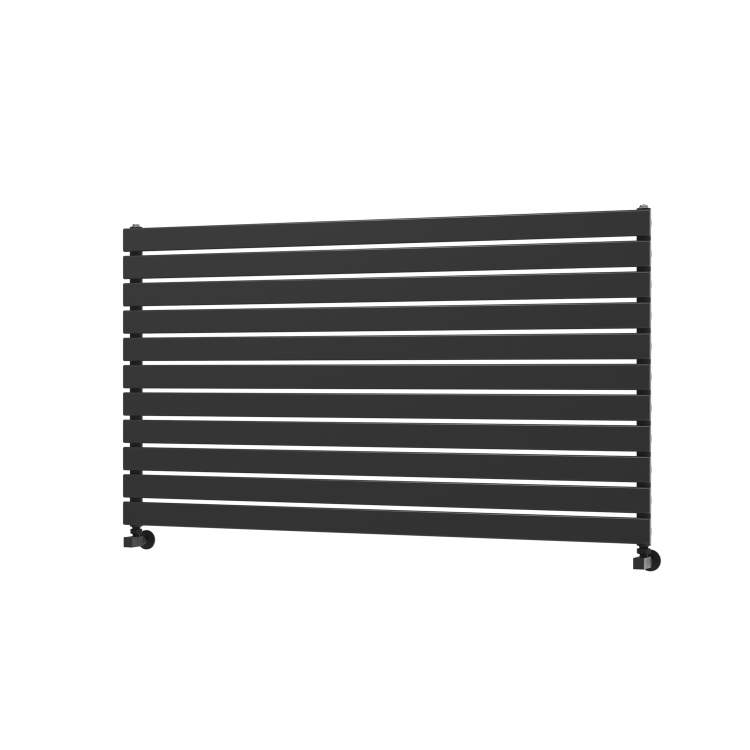 Riace Linea Midnight Black Flat Designer Radiator 770x1400mm Single Panel 4072 BTU - Horizontal Bars - Image 5